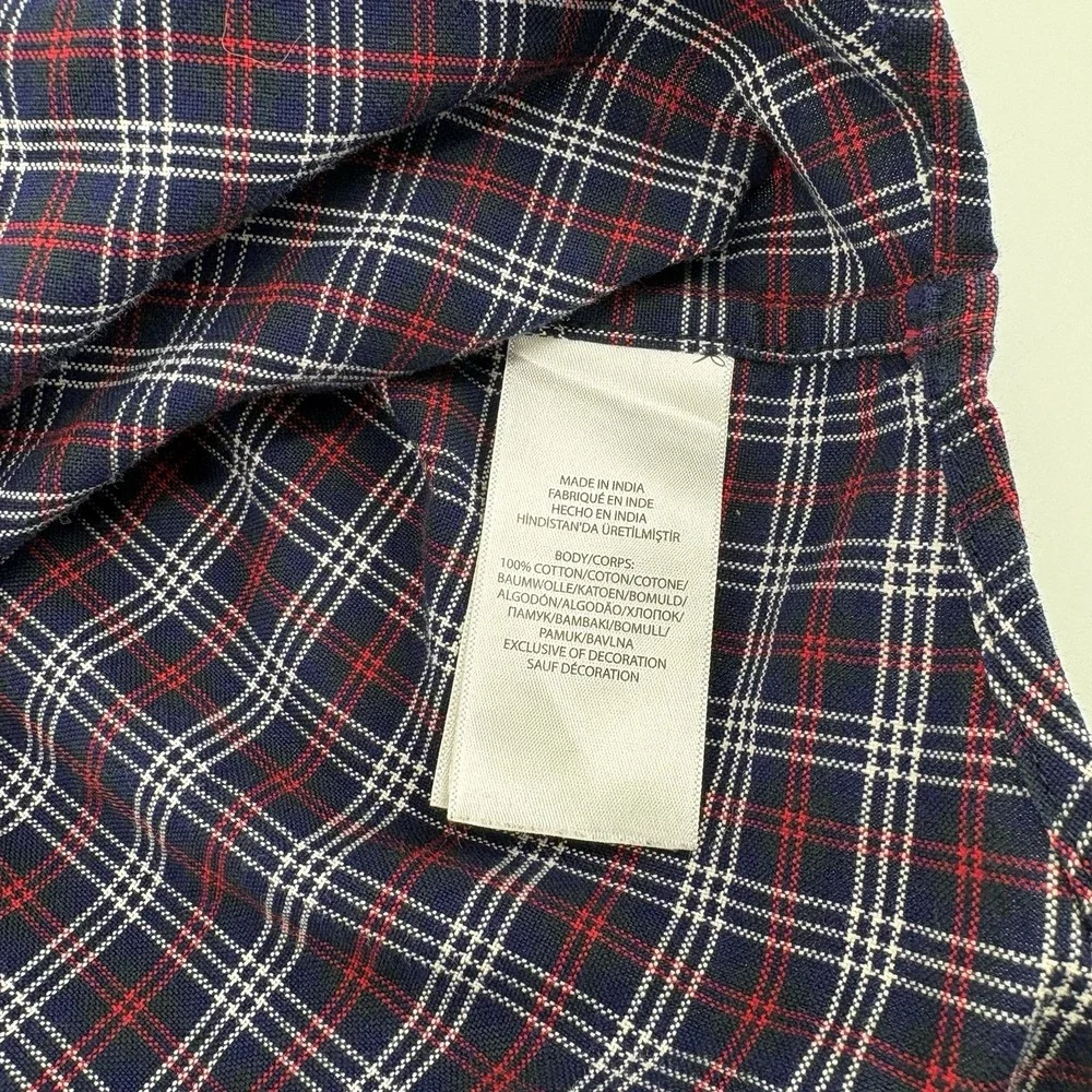 Youth Polo Ralph Lauren LS Navy, Red, White Plaid Button Up Shirt Size 7